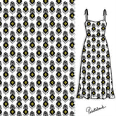 Black White Motif Ikat For Dress Material